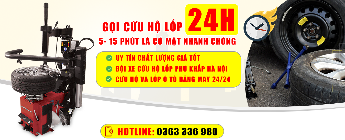 Cứu hộ lốp ô tô xe con, xe tải Hà Nội 24/7 | Vá lốp Lưu Động Bằng máy | Thay lốp cũ mới giá tốt